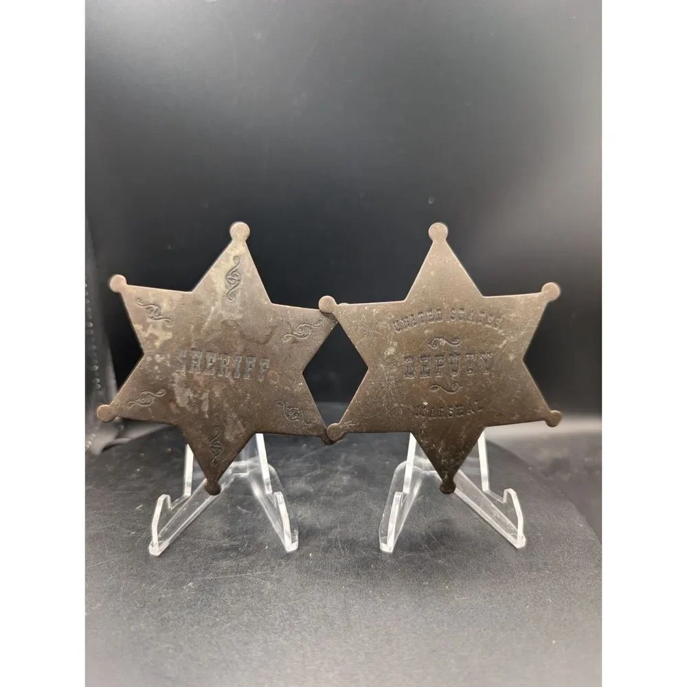 Vintage Sheriff & U.S. Deputy Marshal Badges – Star Style – Set of 2